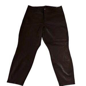 Jen7 by 7 For All Mankind 7FAM Ankle Skinny Leg Stretch Jeans Brown Sateen Sz 20